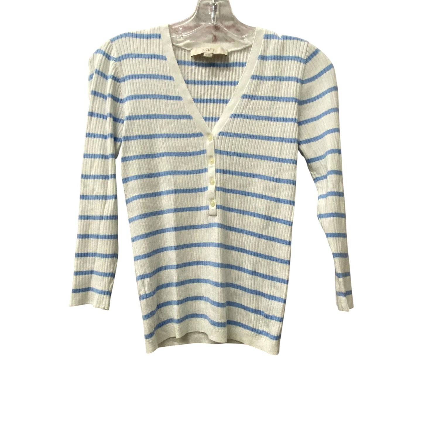 Top 3/4 Sleeve By Loft In White, Size:Xxs