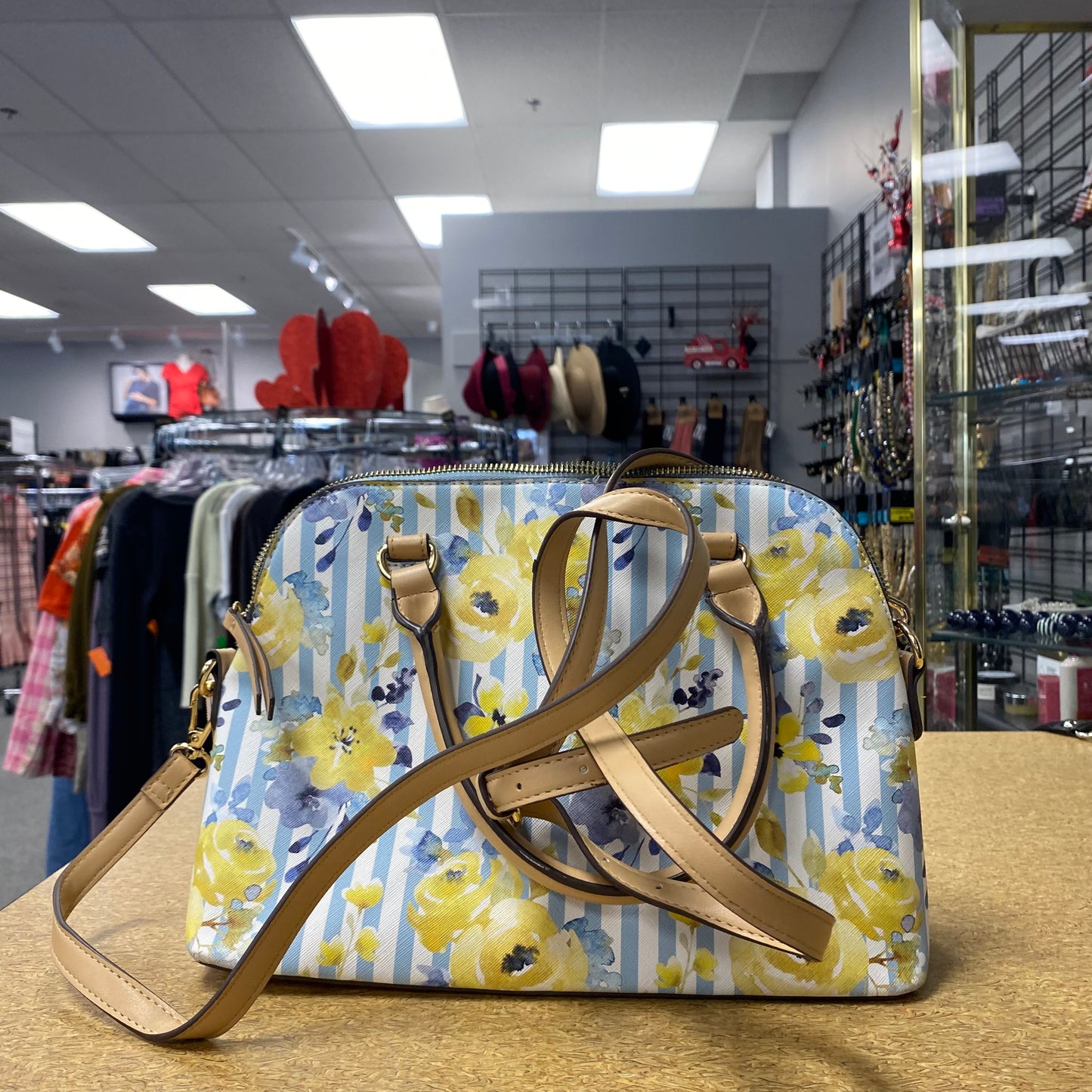 Handbag By Nanette Lepore In Blue & Yellow, Size:Medium