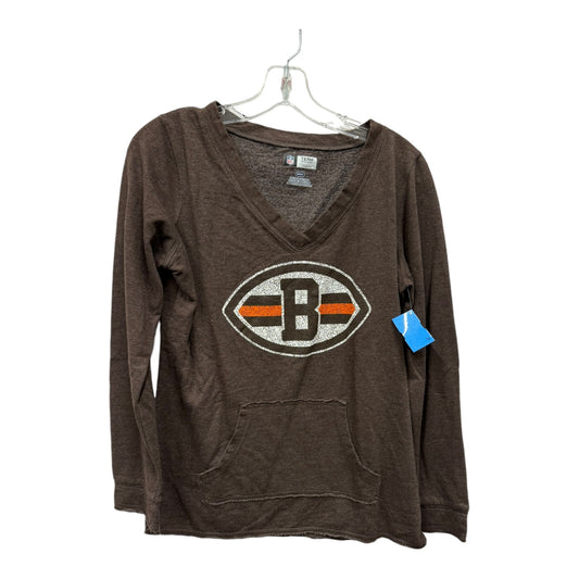 Athletic Top Ls Crewneck By Nfl In Brown, Size:M