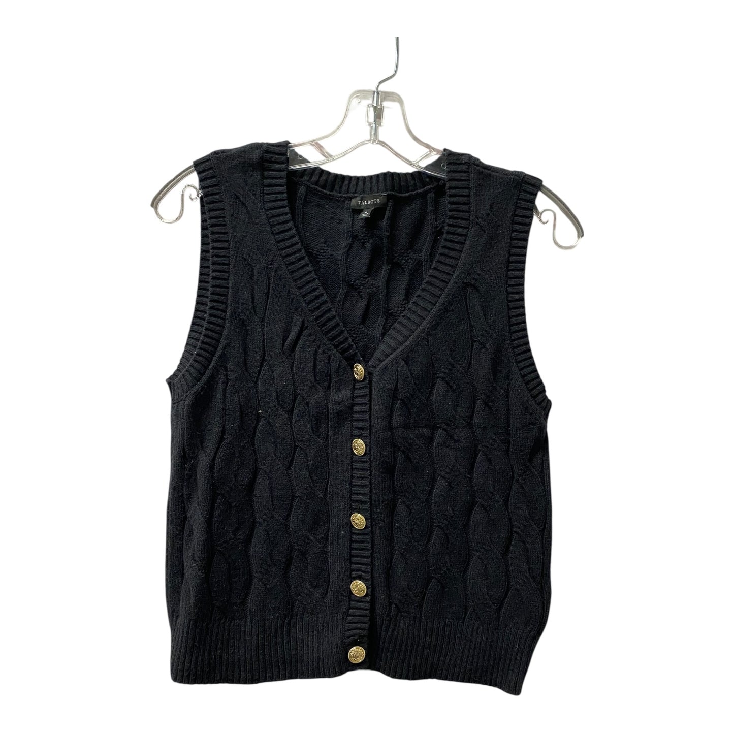 Vest Sweater By Talbots In Black, Size:M