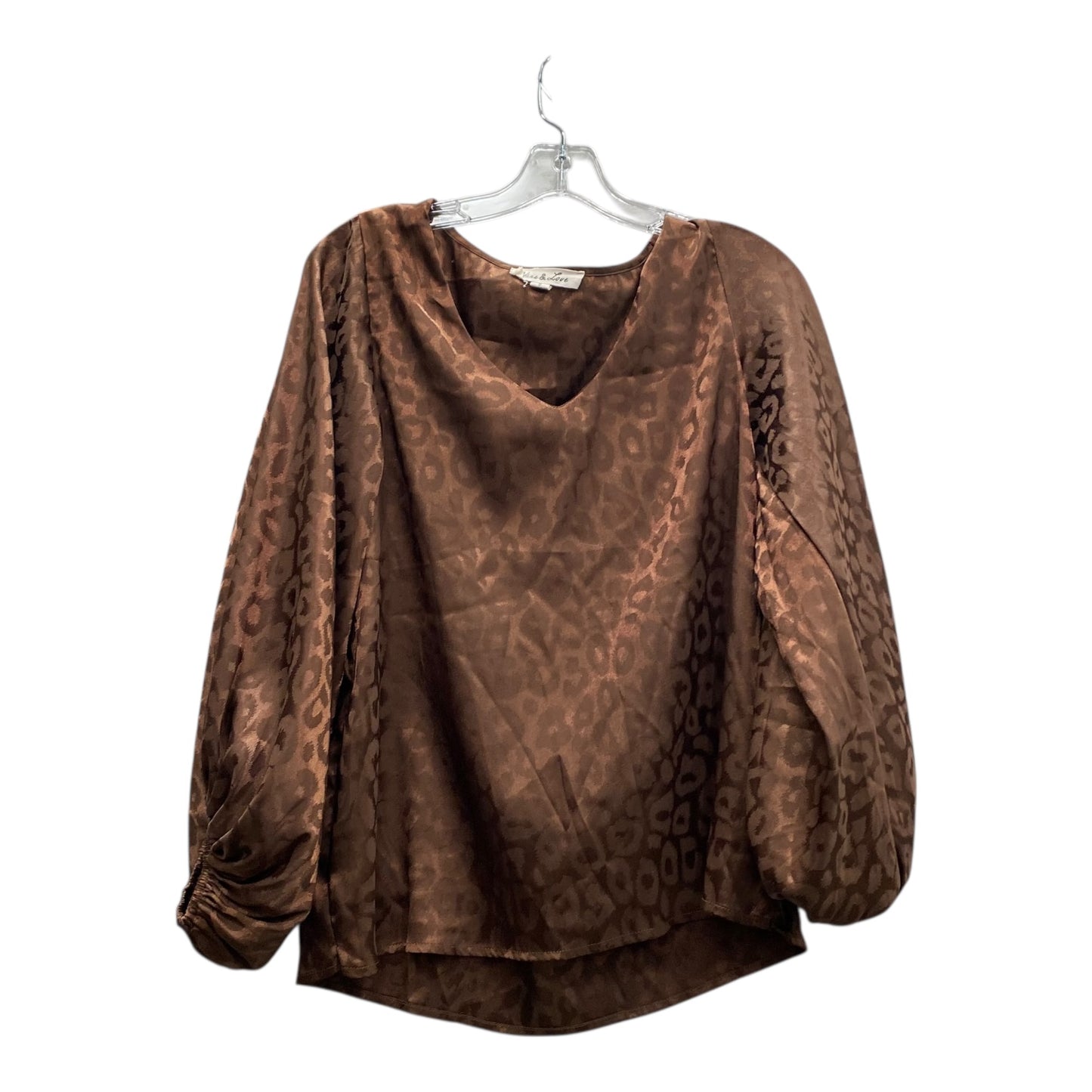 Top Ls By Vine & Love In Brown, Size:S