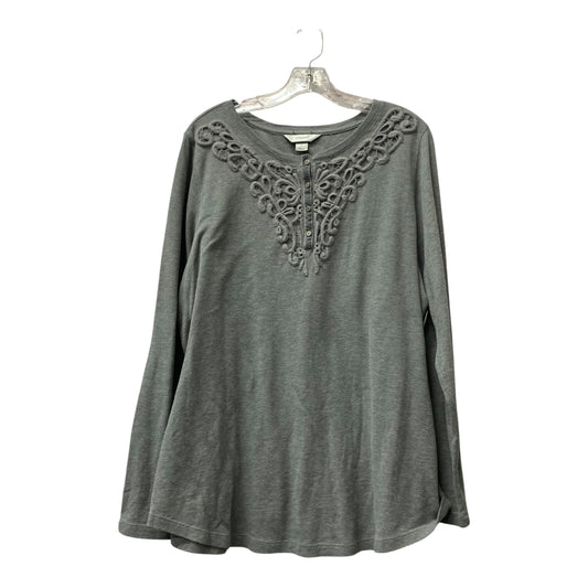 Top Ls By Cj Banks In Grey, Size:2X