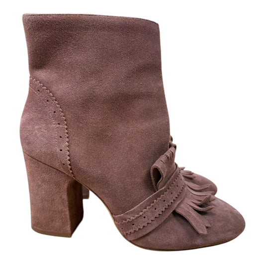 Boots Ankle Heels By Etienne Aigner In Mauve, Size:8.5
