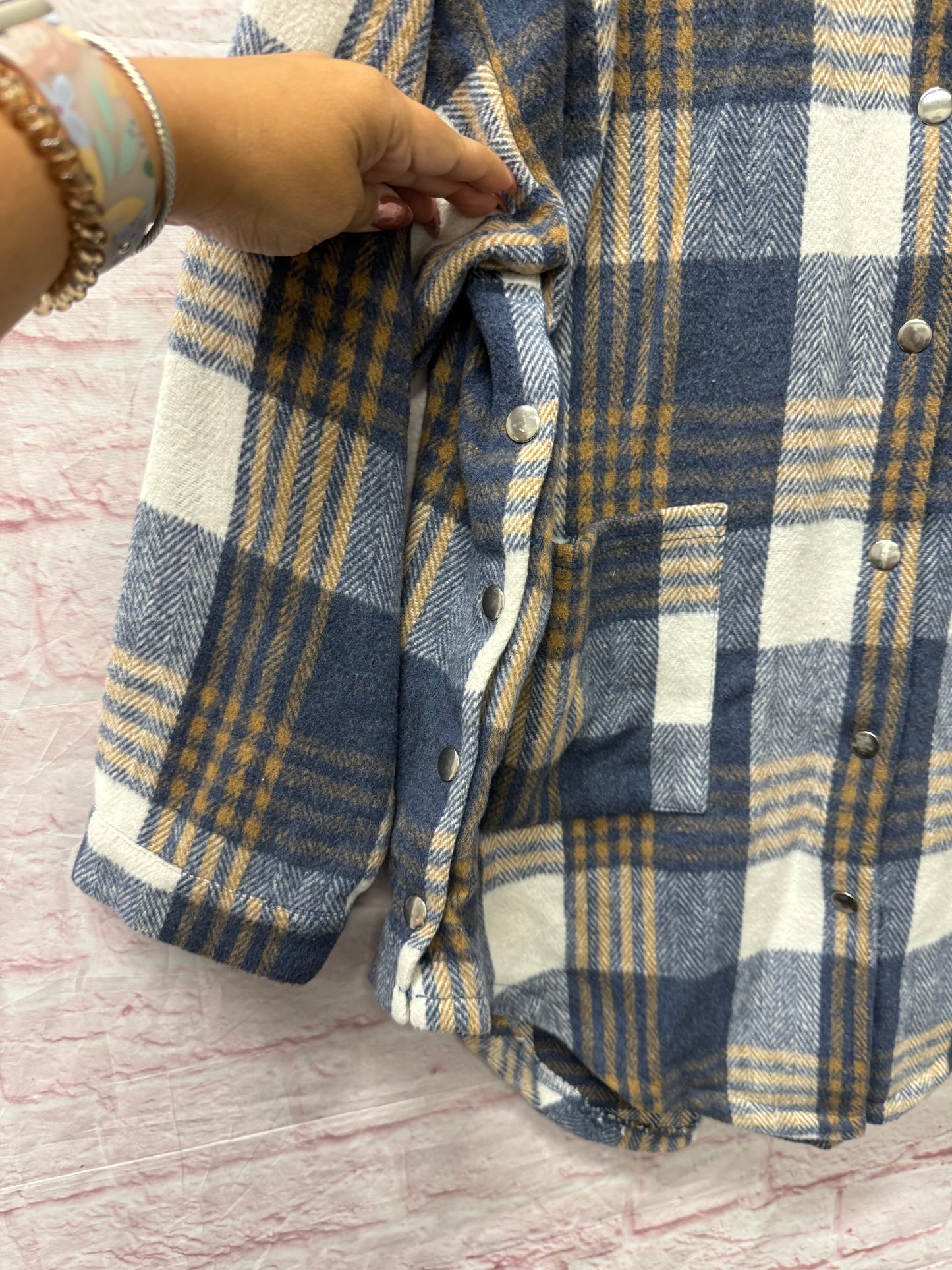 Jacket Shirt By amoli In Blue, Size:M