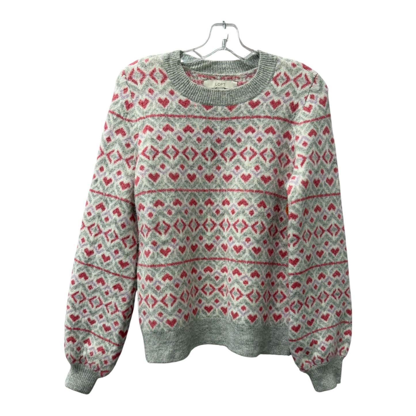 Sweater By Loft In Grey & Pink, Size:M