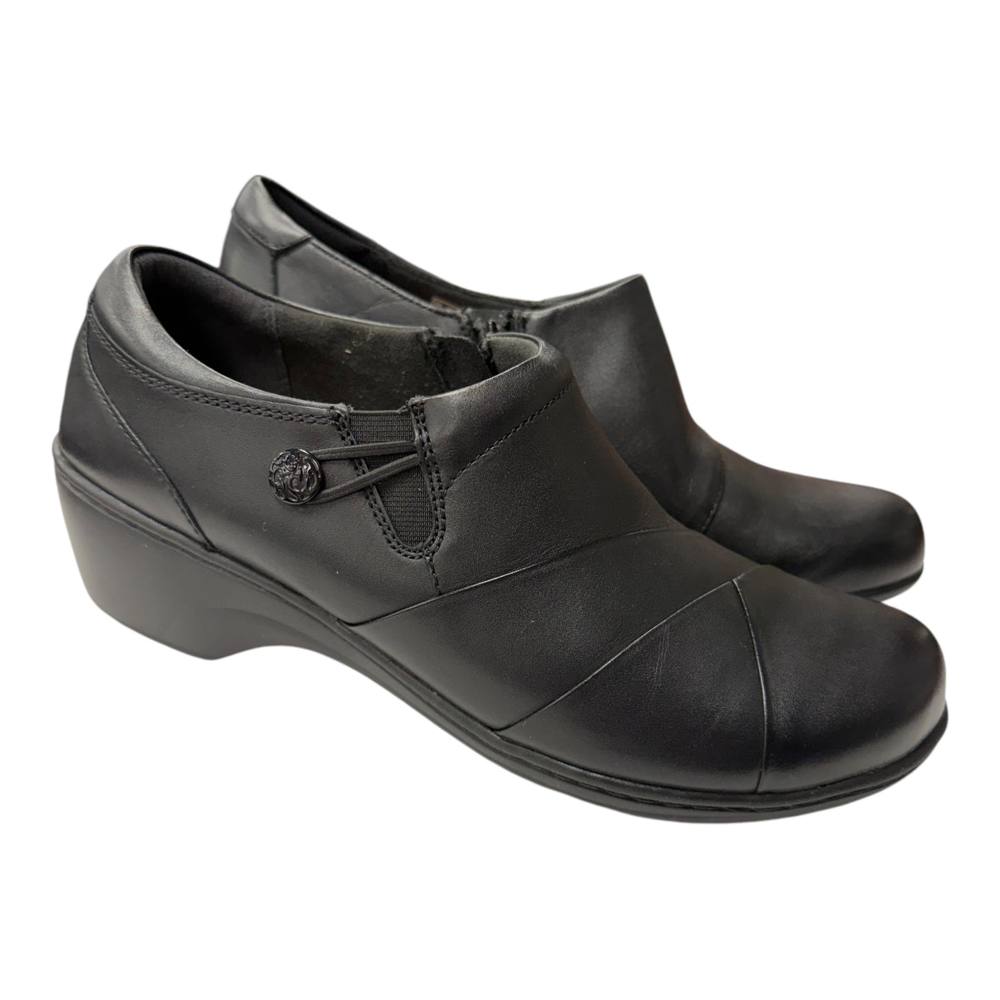 Shoes Flats By Clarks In Black, Size:12