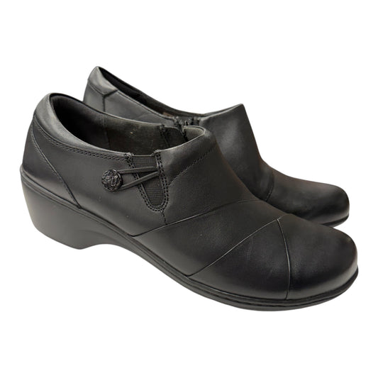 Shoes Flats By Clarks In Black, Size:12
