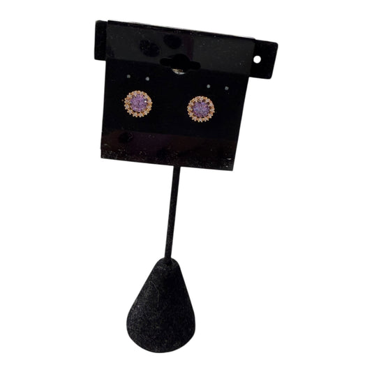 Earrings Stud  In Gold & Purple