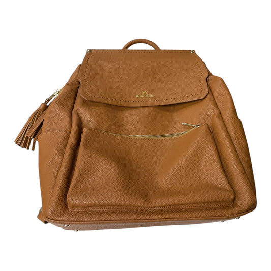 Backpack Leather  In Bronze, Size:Large