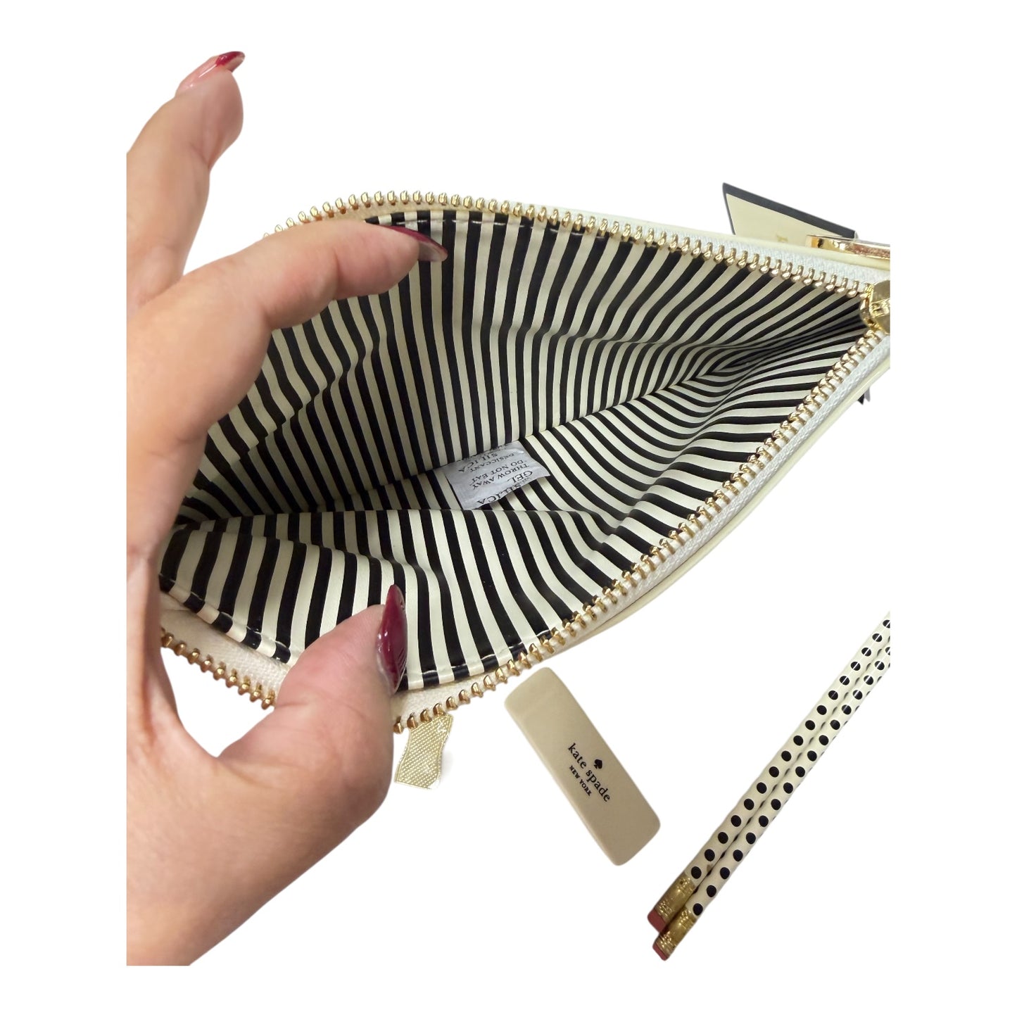 Accessory Designer Tag By Kate Spade In Cream