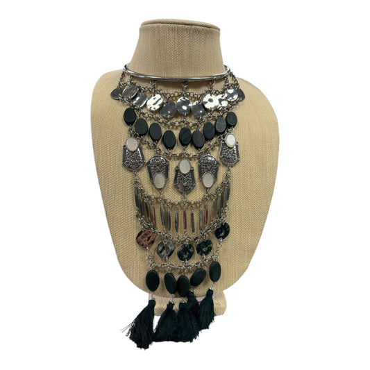 Necklace Statement By Chicos In Black & Silver