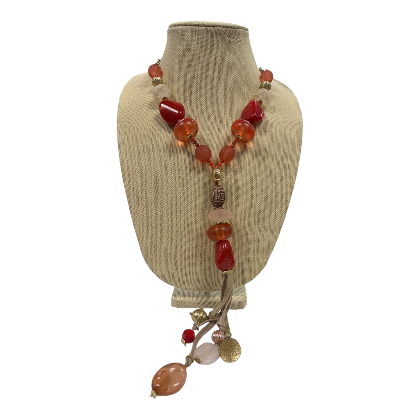 Necklace Statement By Chicos In Gold & Pink