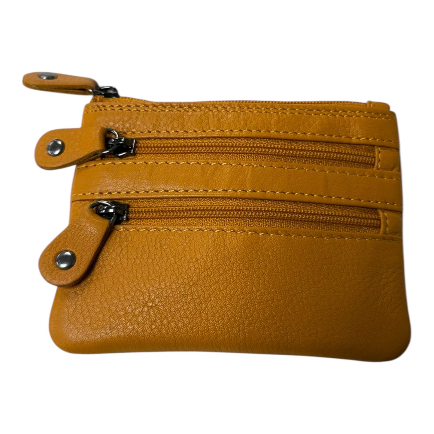 Coin Purse Leather By Cme In Yellow, Size:Small