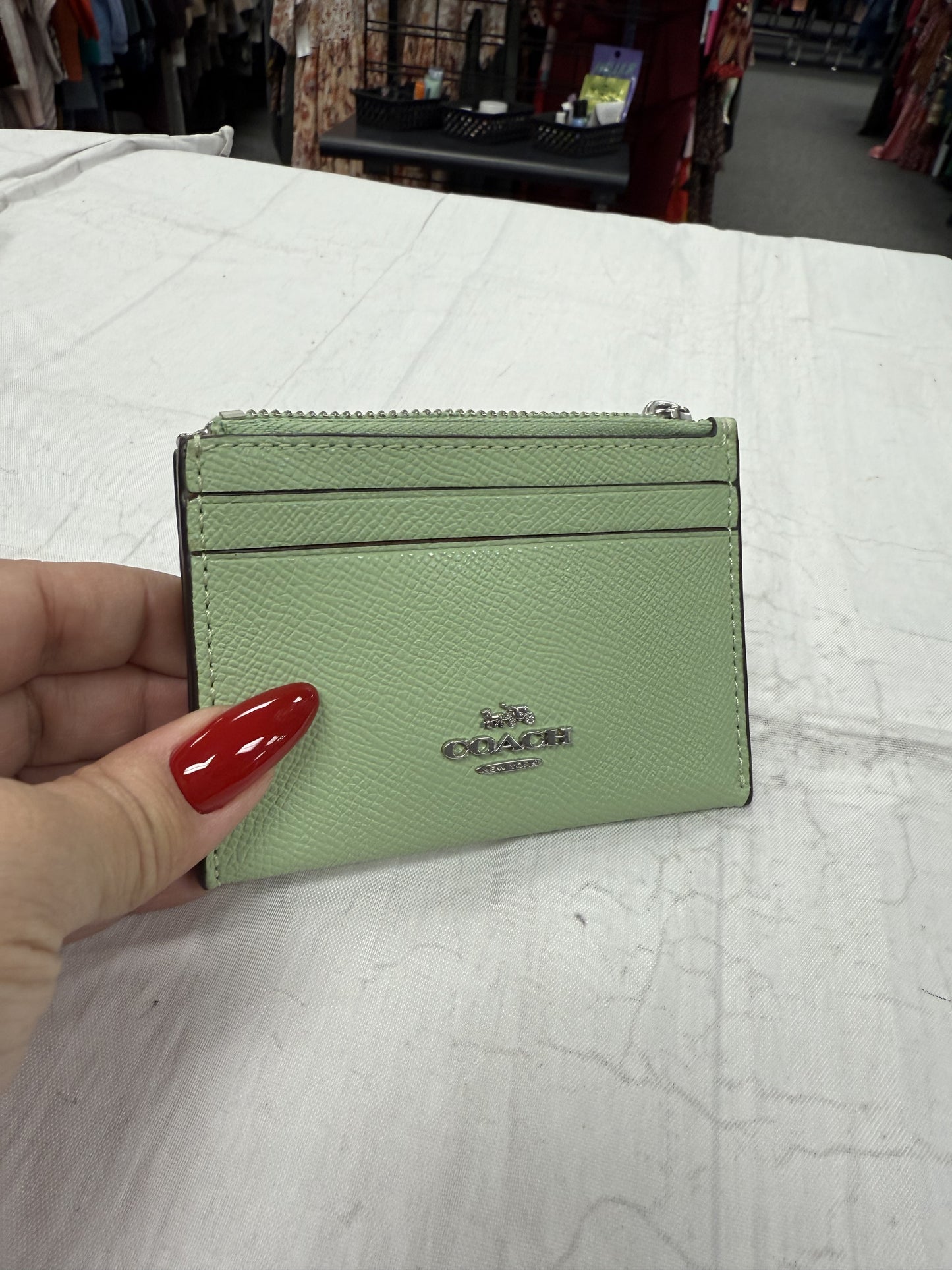 Coin Purse Designer By Coach In Green, Size:Small