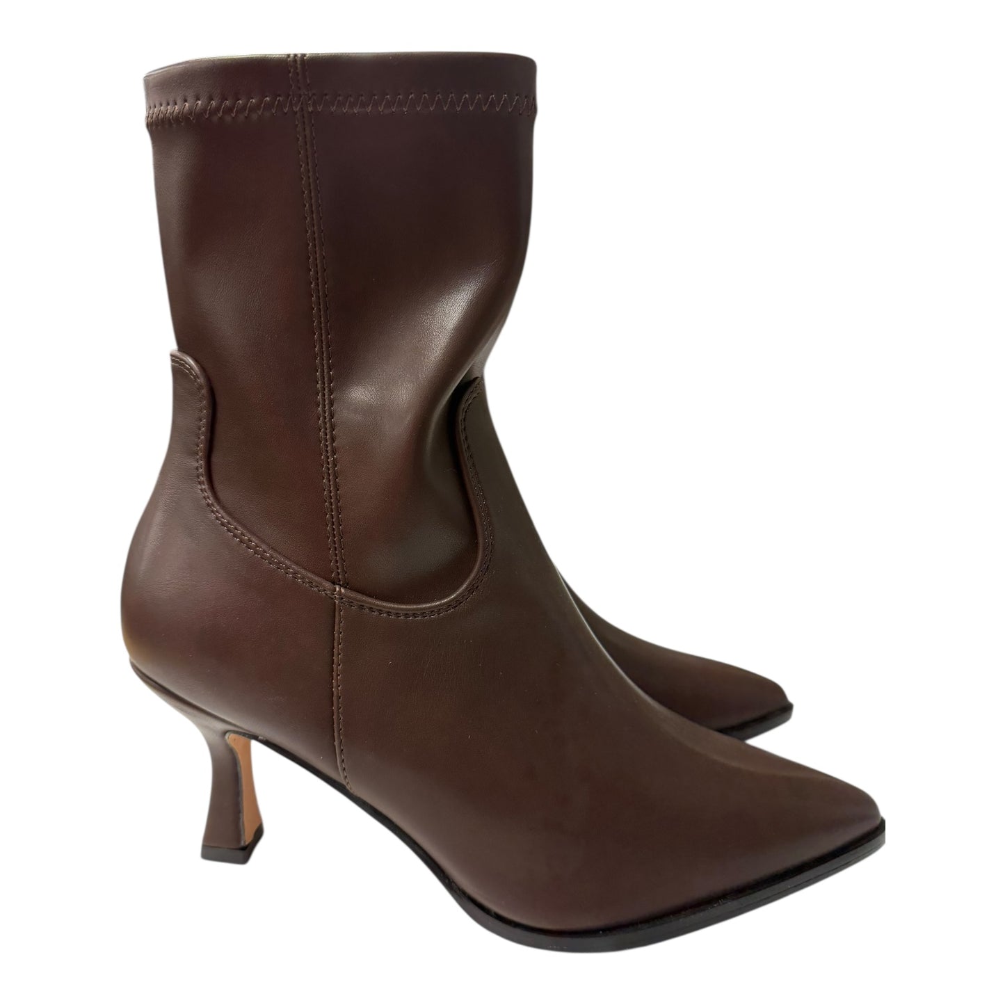 Boots Ankle Heels By Nicole Miller In Brown, Size:8.5