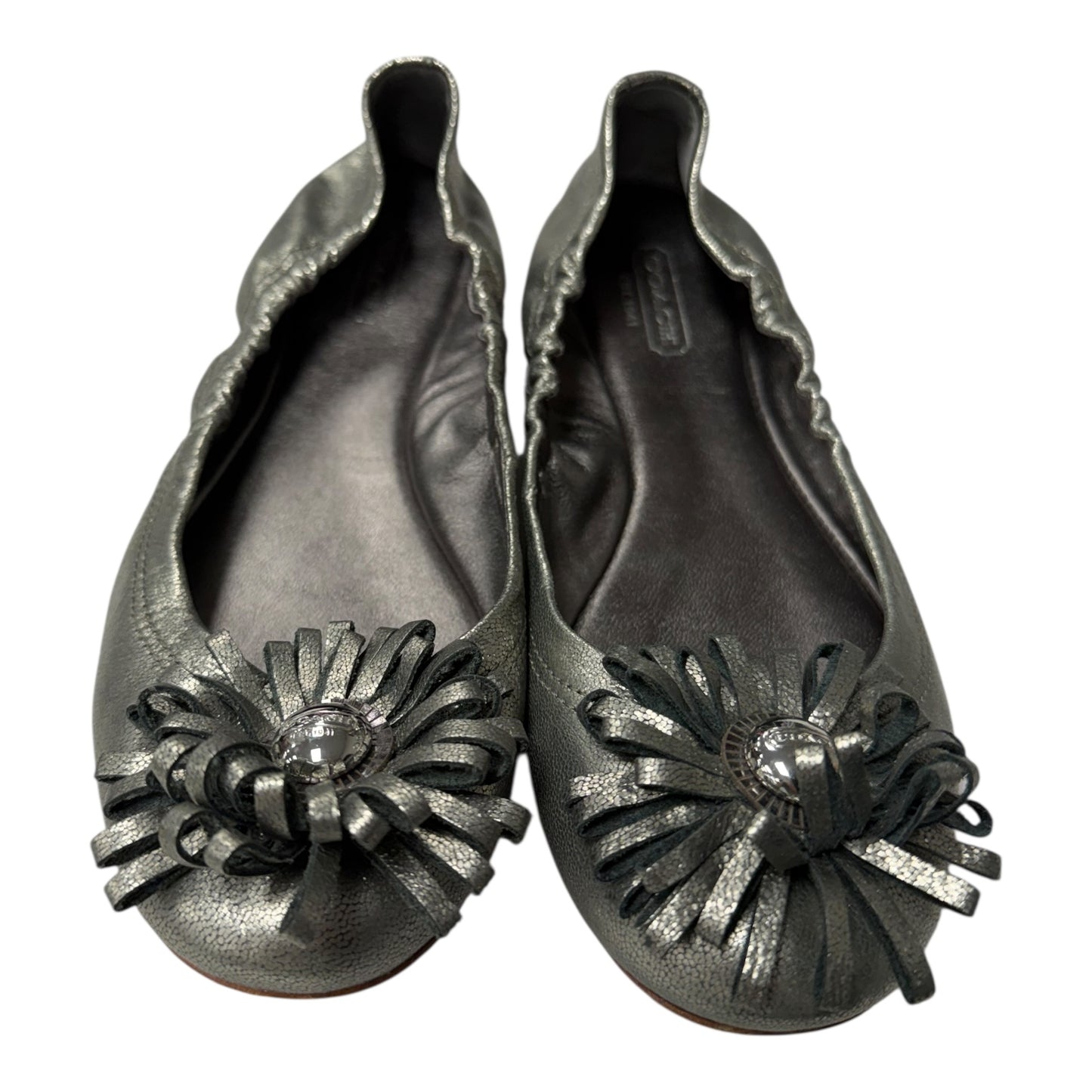 Shoes Designer By Coach In Silver, Size:8