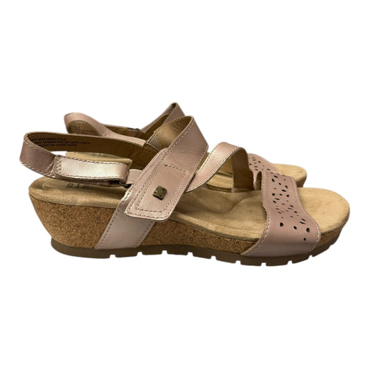 Sandals Heels Wedge By Earth In Pink, Size:9.5