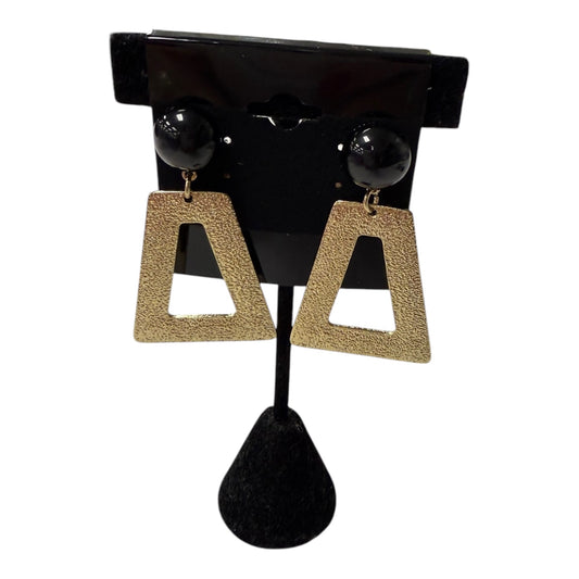 Earrings Dangle/Drop In Black & Gold