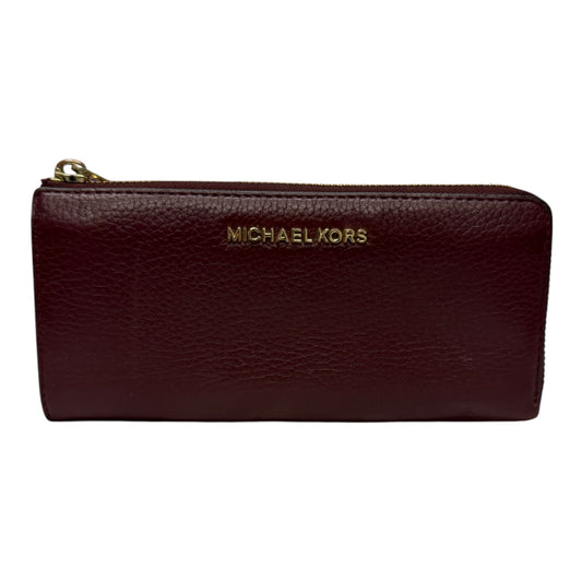 Wallet By Michael By Michael Kors In Maroon, Size:Medium